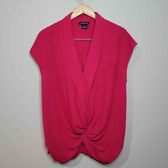 Trouve Tops - Trouvé Women's Red Faux Wrap Shawl Neck Sleeveless Blouse Size XL